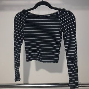 Striped Long Sleeve Crop Top